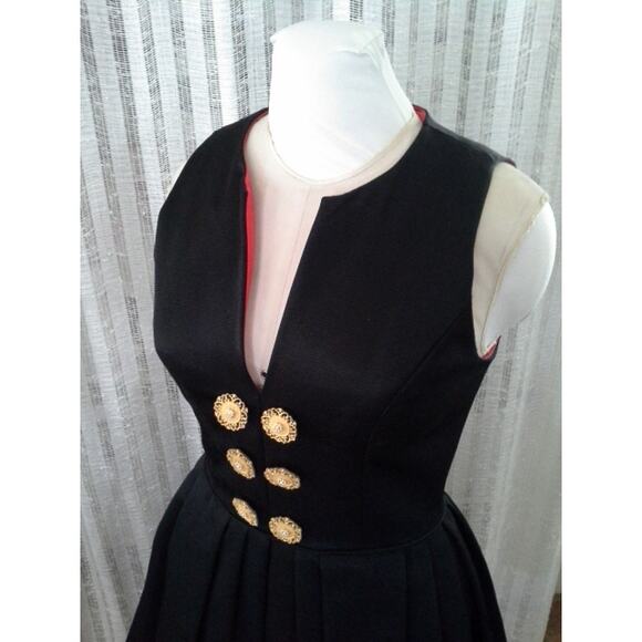 Vintage Little Black Dress A.J. BARI 90s Retro Prom Cocktail Party Dress Flare - Picture 9 of 10